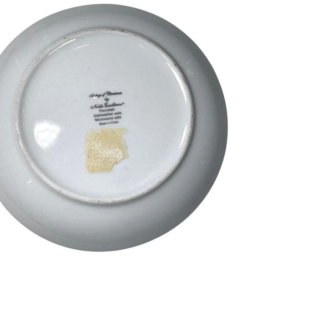 Noble Excellence 12 Days of Christmas Plates 6th 7th 8th Day Porcelain Dish‎ Set